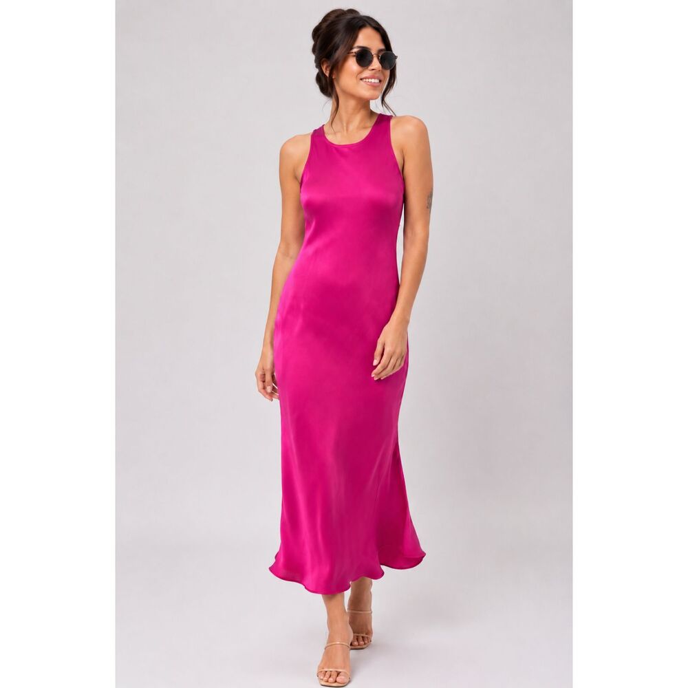 Outerknown Ellison Organic CottonSlip Dress Pink XS